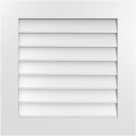 Ekena Millwork Vertical Surface Mount PVC Gable Vent: Non-Functional, w/ 3-1/2"W x 1"P Standard Frame, 26"W x 26"H GVPVE26X2601SN